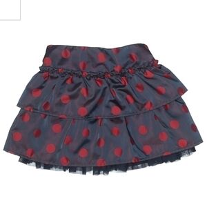 Baby Gap | Navy Red Polka Dot Layered Satin Skirt Tulle Toddler Girl's 4T EUC